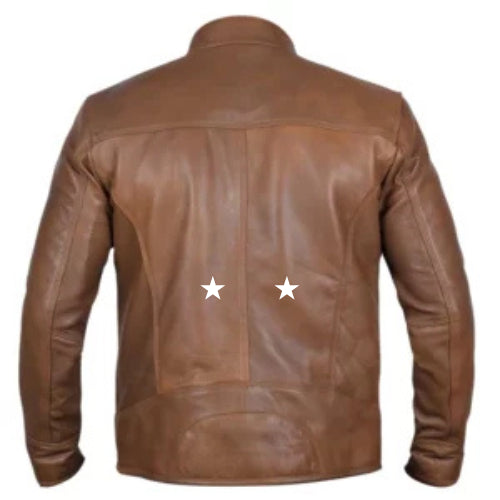 Stylish Men’s Camel Dodge Biker Jacket showcasing premium leather, sleek design, and rugged motorcycle appeal