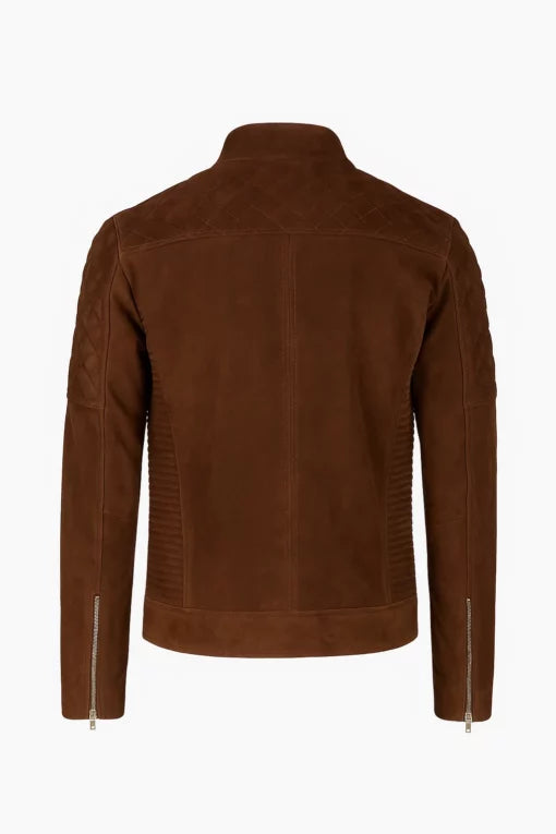 Fernando Quilted Brown Suede Jacket