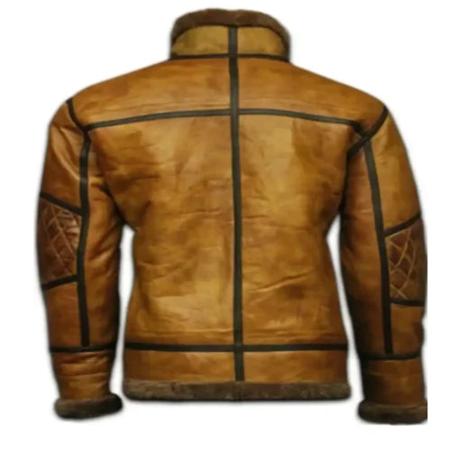 “Premium Men’s RAF B10 Aviator Leather Jacket in dark brown, featuring a classic military-inspired flight design, durable leather construction, and comfortable tailored fit.”