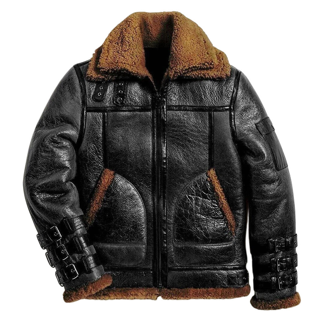 Fly High in Style with the Men’s RAF B3 Sheepskin Bomber Jacket
