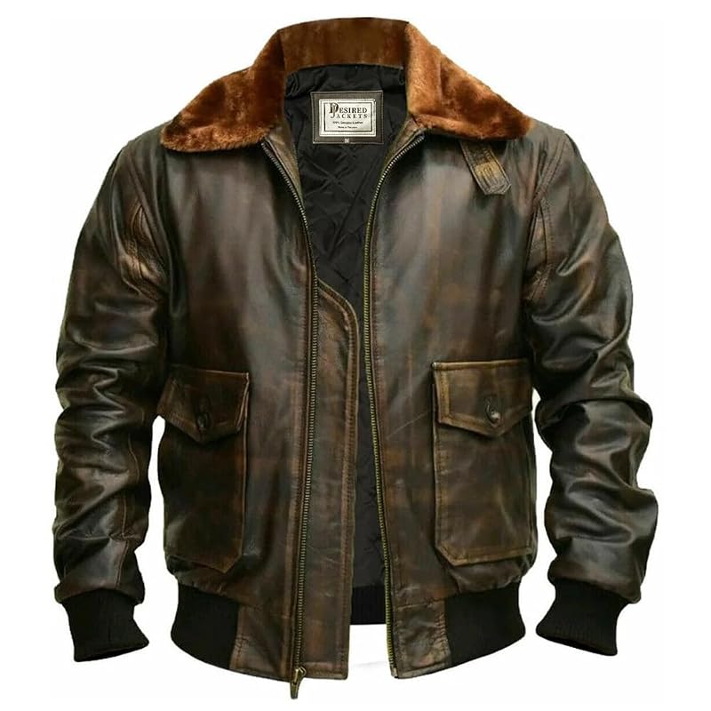 Classic Men’s G-1 Distressed Brown Aviator Flight Jacket
