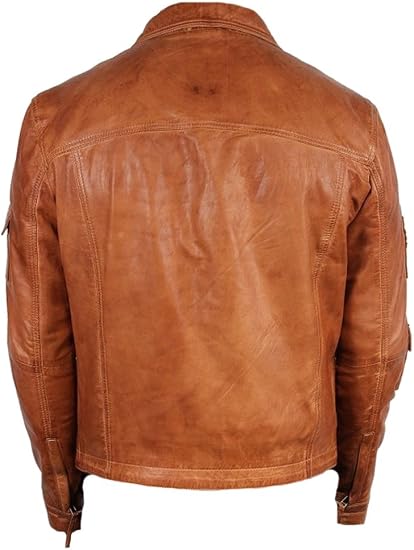 Authentic Men’s Café Racer Moto Leather Jacket