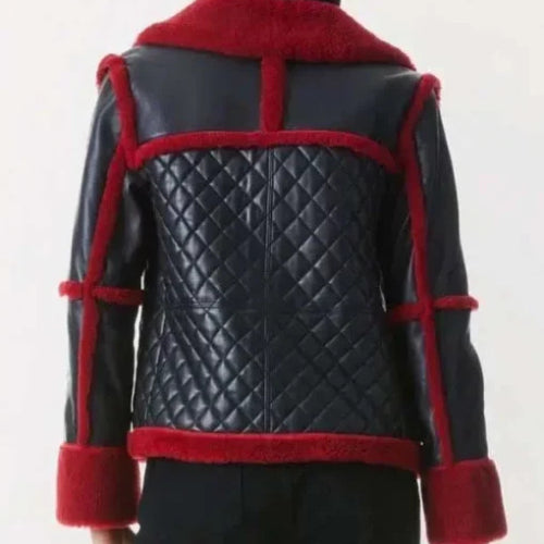 Premium Women’s B3 Shearling Leather Aviator Jacket featuring genuine leather exterior, soft shearling lining, and classic aviator design for warmth, comfort, and timeless style.