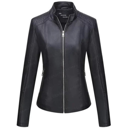 Bellivera women’s leather jacket with chic modern design and comfortable fit