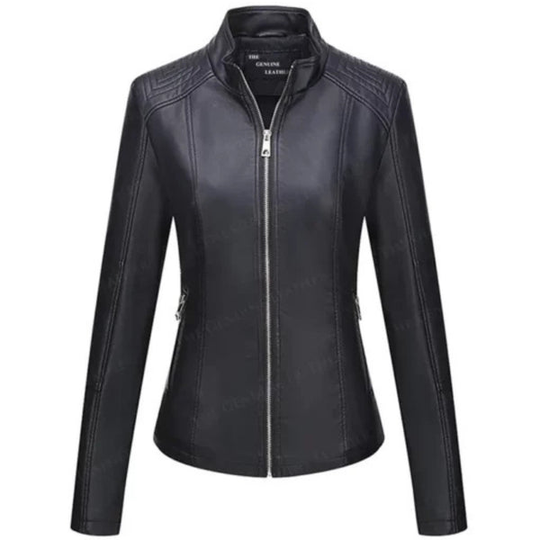 Bellivera women’s leather jacket with chic modern design and comfortable fit