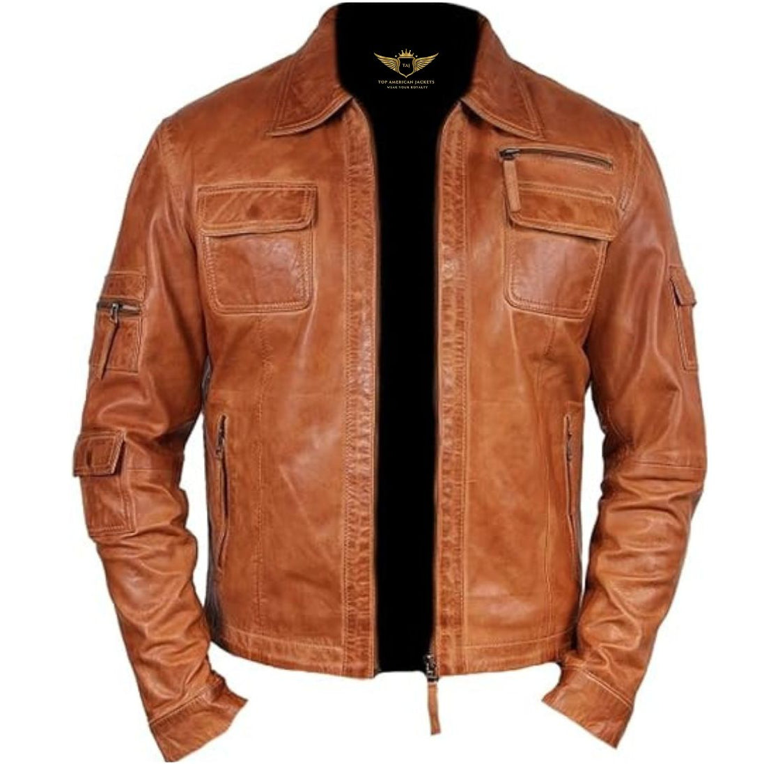 Authentic Men’s Café Racer Moto Leather Jacket
