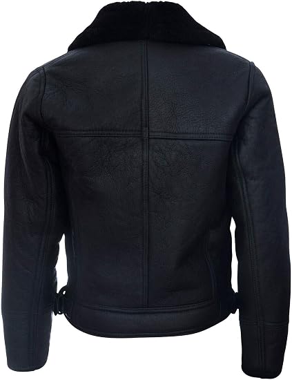 Classic Men’s Aviator Leather Shearling Jacket
