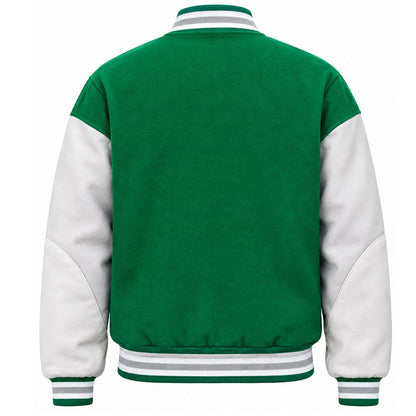 Green & Grey 90s Vintage Varsity Letterman Jacket