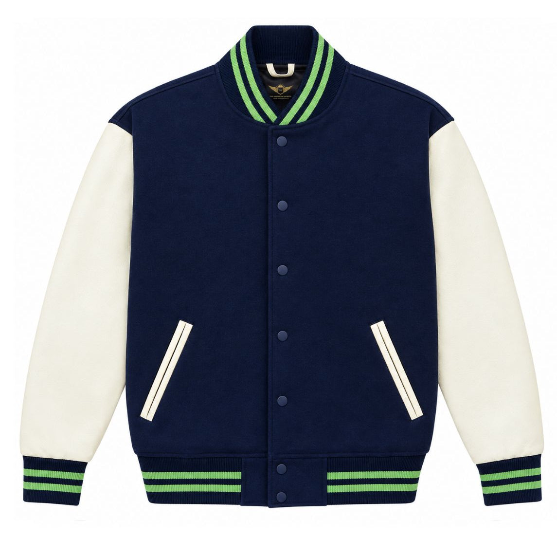 Seattle Seahawks Varsity Jacket Wool Body Leather Sleeves NFL Fan Jacket