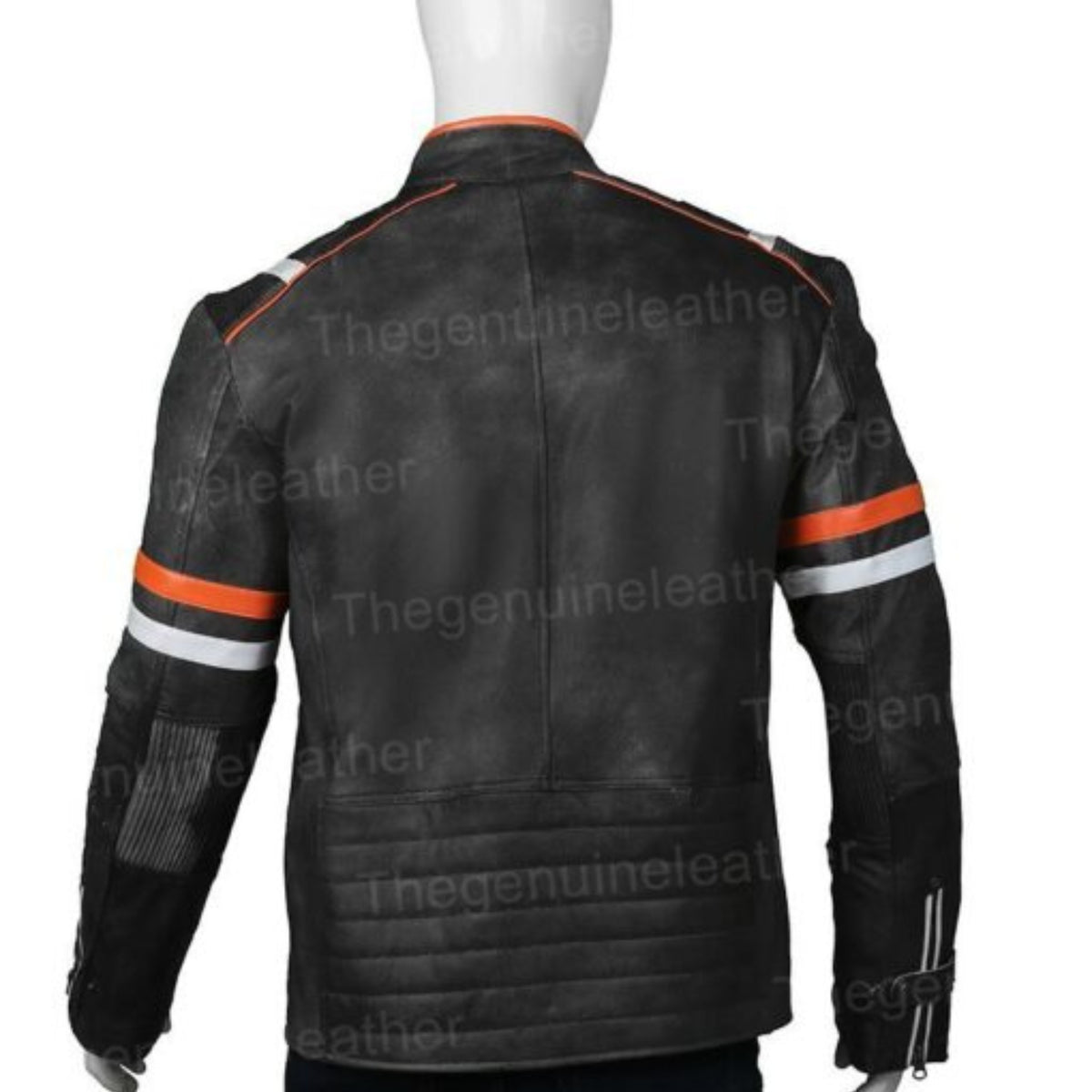 Men’s café racer motorcycle leather jacket with classic biker style