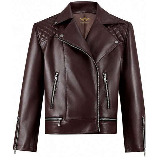 Doctor Who Yasmin Khan Brown Leather Jacket Cosplay Costume for Women