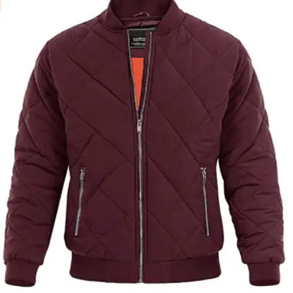 Men’s Winter Fall Padded Puffer Jacket featuring a quilted design, offering lightweight insulation and modern style for cold-weather comfort.