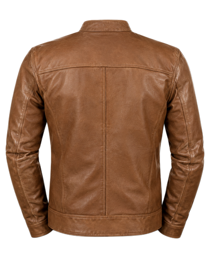 Elevate Your Ride with the Men’s Camel Dodge Biker Jacket

