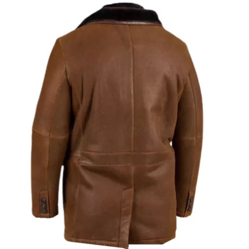 Redefine luxury winter fashion with the Brown Shearling Leather Coat, featuring premium double shearling lining, rich brown genuine leather, and a timeless design for ultimate warmth and style.