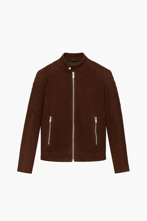 Fernando Quilted Brown Suede Jacket