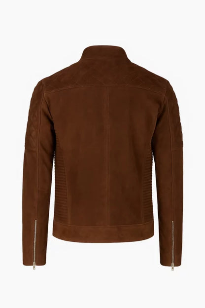 Fernando Quilted Brown Suede Jacket