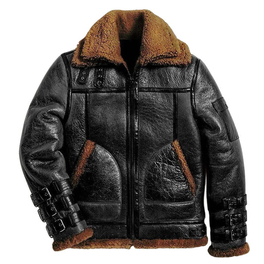 Fly High in Style with the Men’s RAF B3 Sheepskin Bomber Jacket
