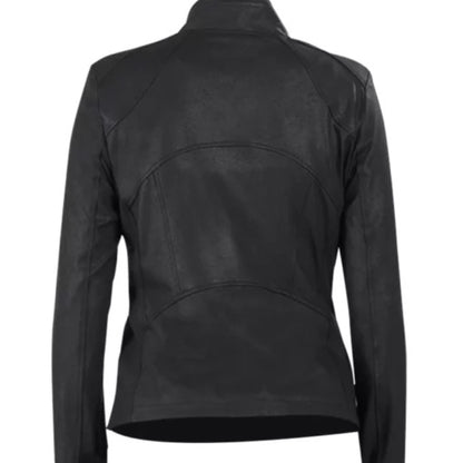 Jennifer ladies' black cropped jacket with chic modern style and flattering fit