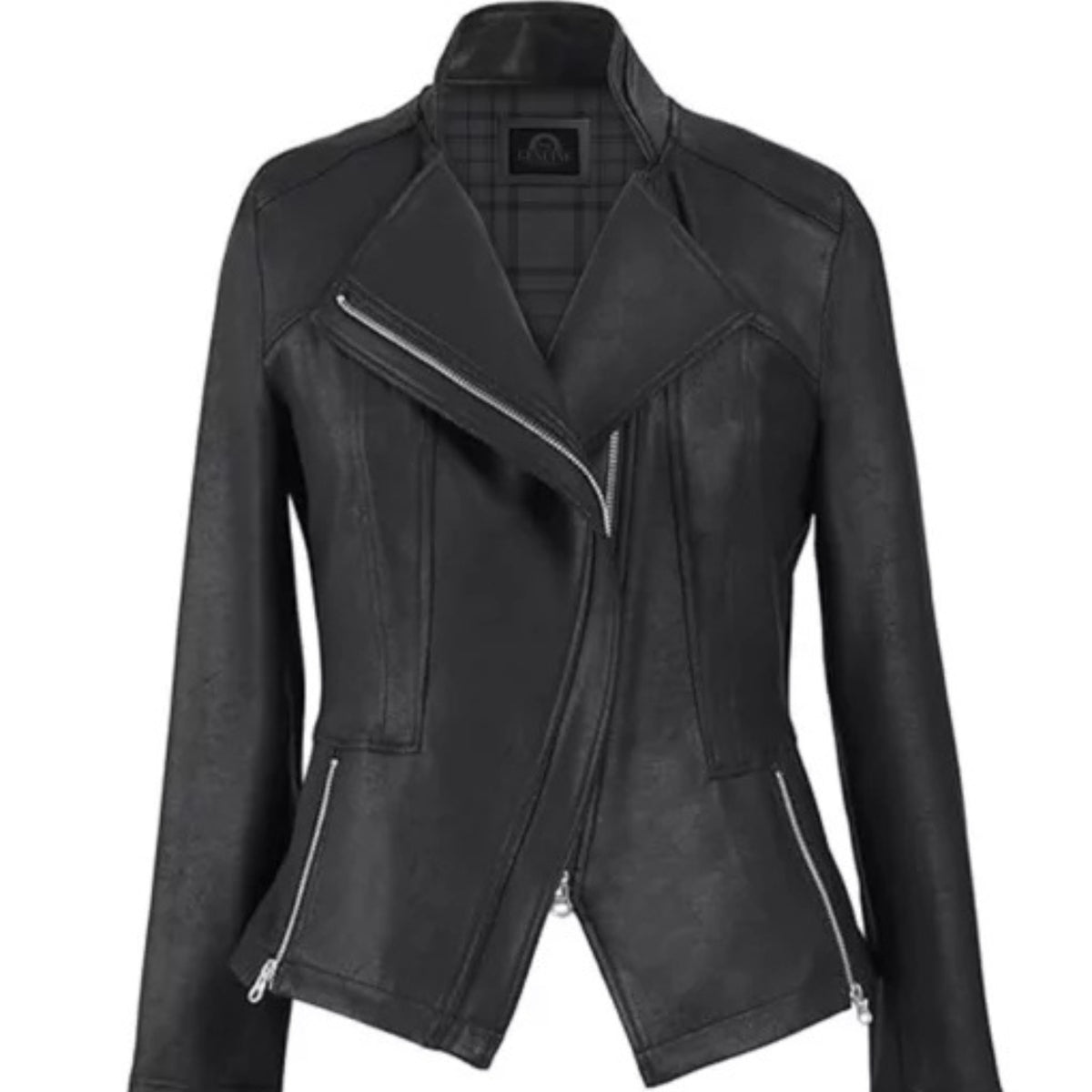 Jennifer ladies black cropped jacket with chic modern style and flattering fit