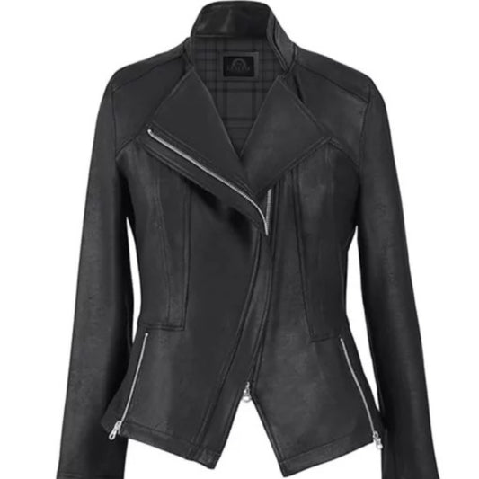 Jennifer ladies black cropped jacket with chic modern style and flattering fit