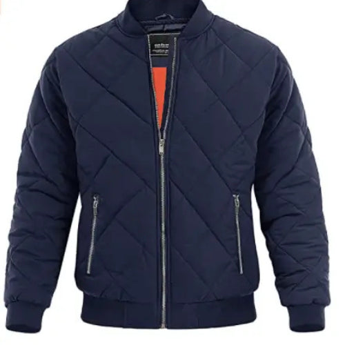 Men’s Winter Fall Padded Puffer Jacket featuring a quilted design, offering lightweight insulation and modern style for cold-weather comfort.