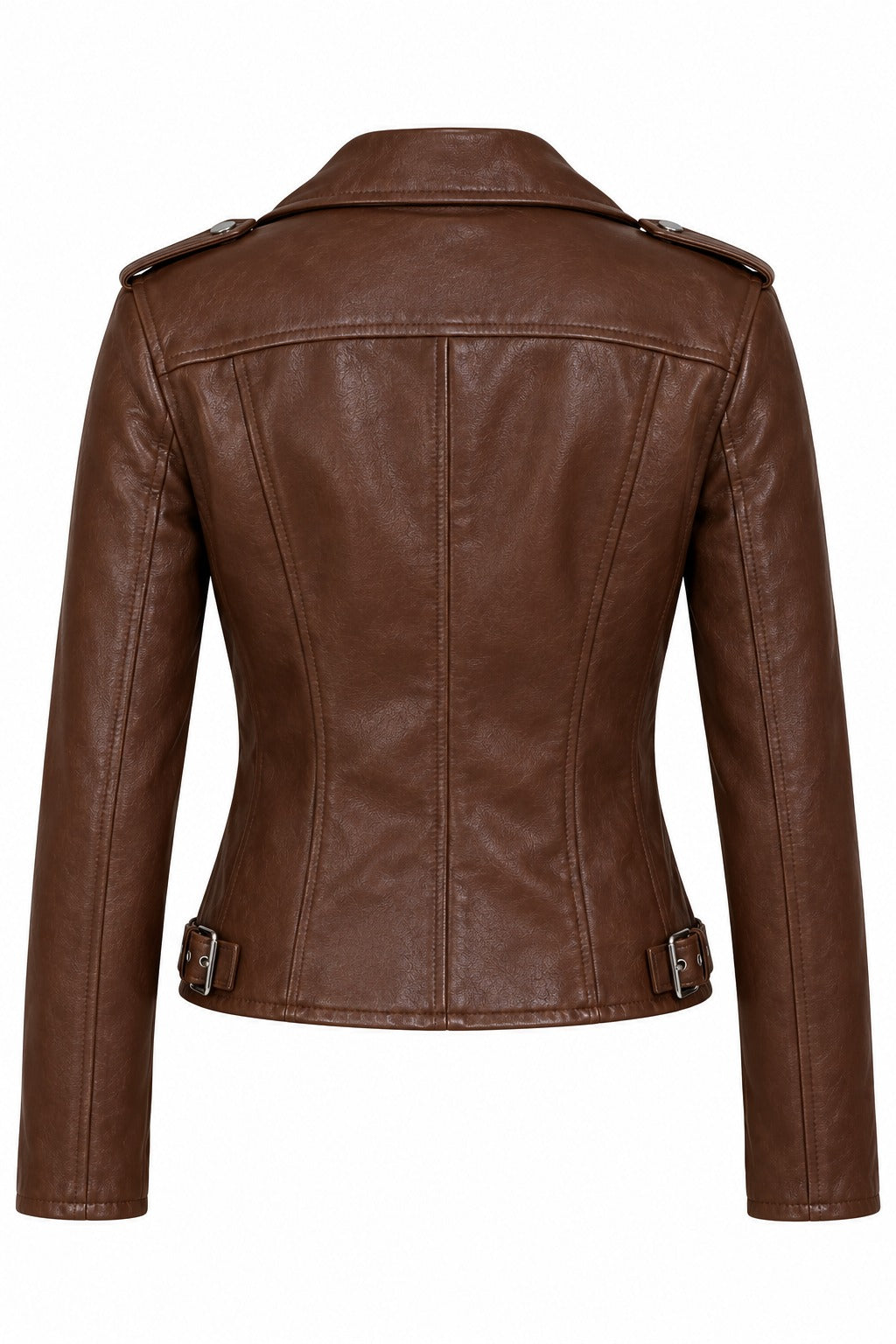 Margo Von Teese Brown Leather Biker Jacket

