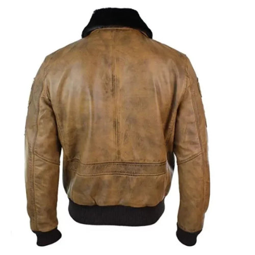Premium Aviator Men’s Fur-Lined Bomber Jacket featuring genuine leather construction, soft fur interior, and classic flight-inspired design for superior warmth and timeless style.
