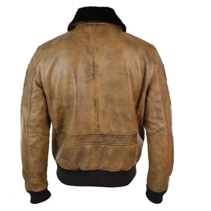 Premium Aviator Men’s Fur-Lined Bomber Jacket featuring genuine leather construction, soft fur interior, and classic flight-inspired design for superior warmth and timeless style.