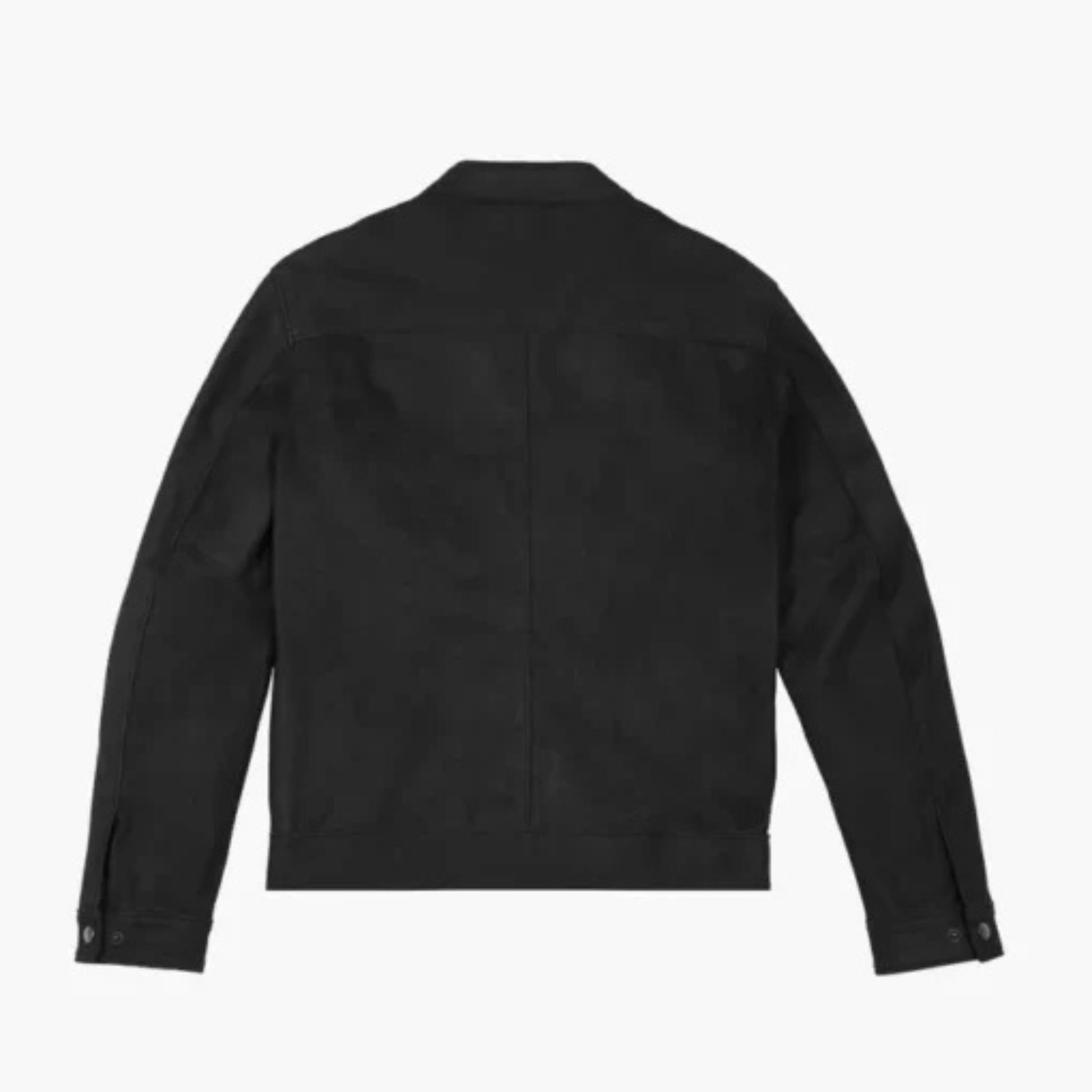"Men’s black matte racer leather jacket with sleek biker style design"