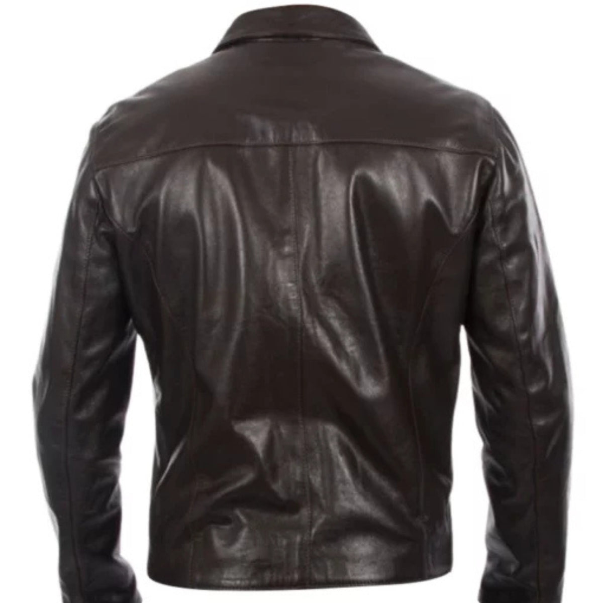 “Men’s brown Italian real leather jacket with premium handmade craftsmanship and sleek design”
