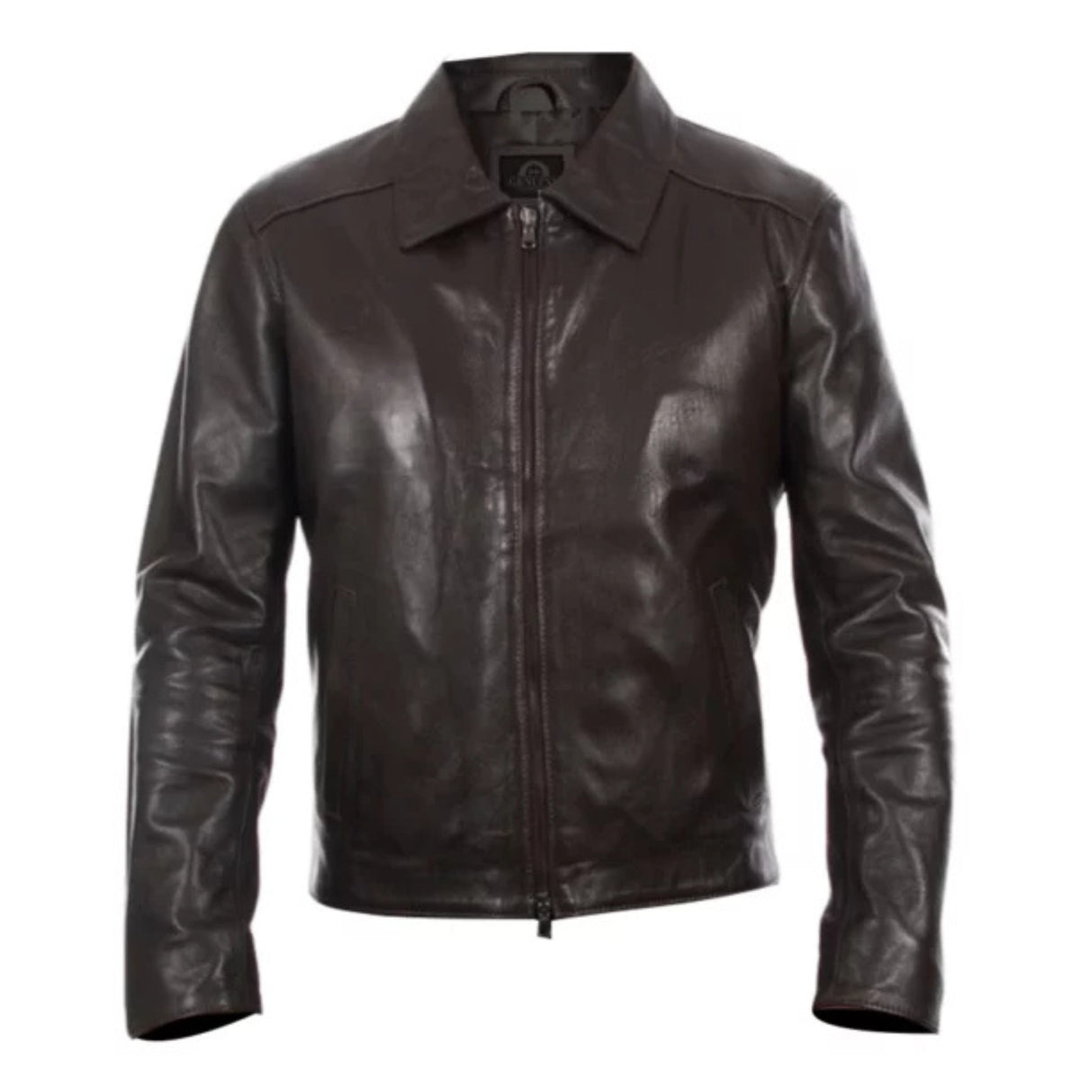“Men’s brown Italian real leather jacket with premium handmade craftsmanship and sleek design”