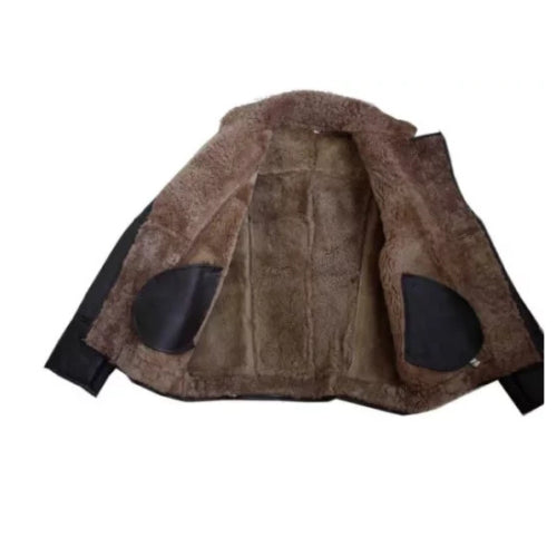 Men’s Coffmen Shearling Leather Jacket featuring premium leather, soft shearling lining, and a classic design for timeless warmth and rugged winter style.