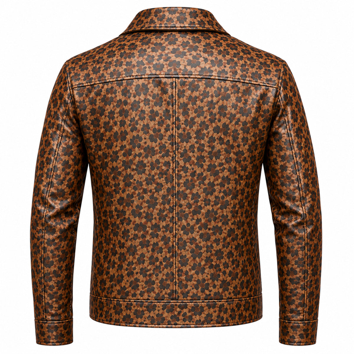 Men's Leopard Print Leather Jacket