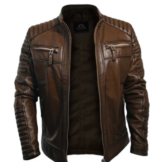 “Men’s Mars leather jacket with premium craftsmanship, sleek design, and modern outerwear style”