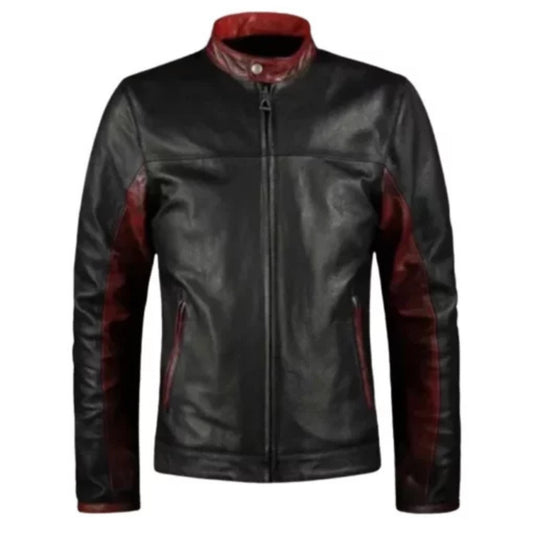 “Men’s retro black leather jacket, classic design, timeless style, and durable craftsmanship for casual wear or riding”