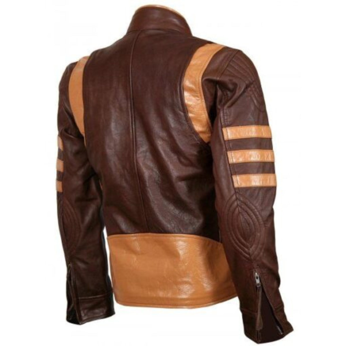 “Men’s tan brown distressed leather jacket, rugged, stylish, and perfect for casual wear or riding”