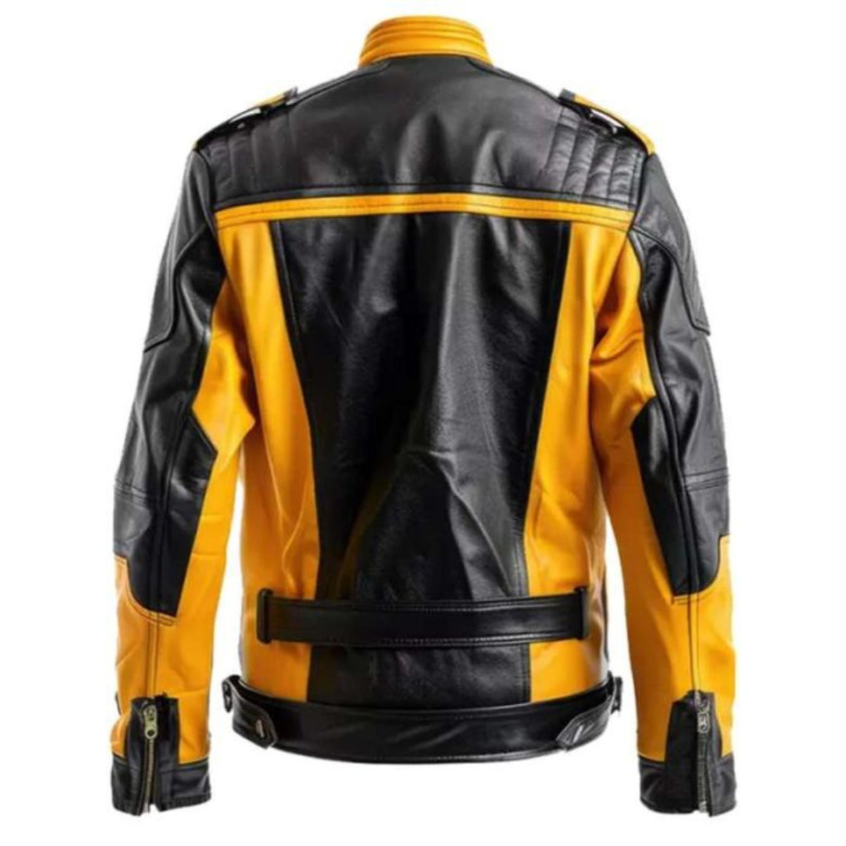 “Men’s vintage cafe racer retro leather jacket with classic biker style and front zip design”