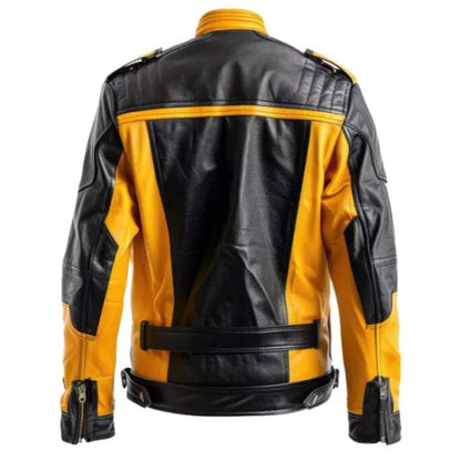 “Men’s vintage cafe racer retro leather jacket with classic biker style and front zip design”