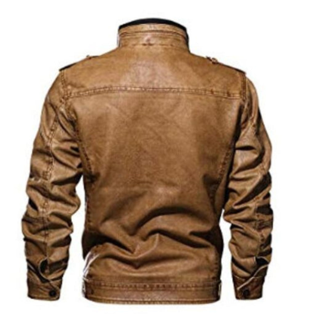 Men’s brown café racer leather jacket with classic retro motorcycle style