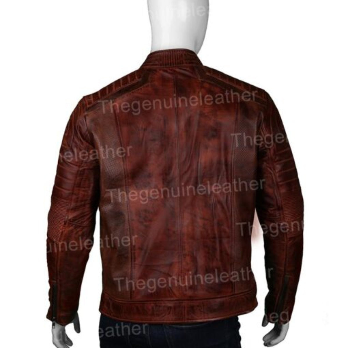 Men’s brown café racer leather jacket with classic retro biker style