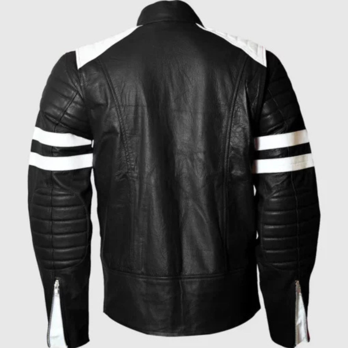 Stylish men’s black café racer jacket with vintage biker look