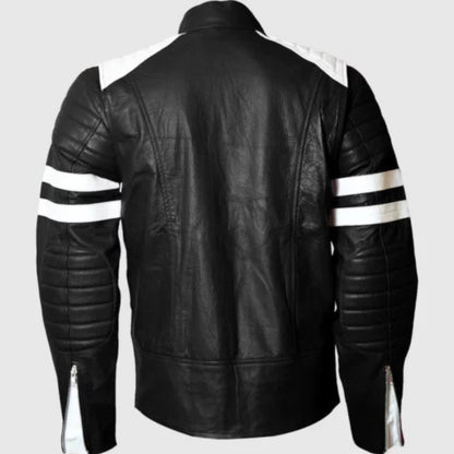 Stylish men’s black café racer jacket with vintage biker look