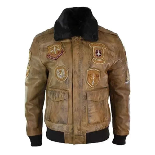 Premium Aviator Men’s Fur-Lined Bomber Jacket featuring genuine leather construction, soft fur interior, and classic flight-inspired design for superior warmth and timeless style.