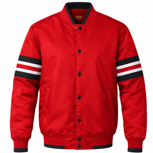 Buy Red & White Classic Varsity Jacket