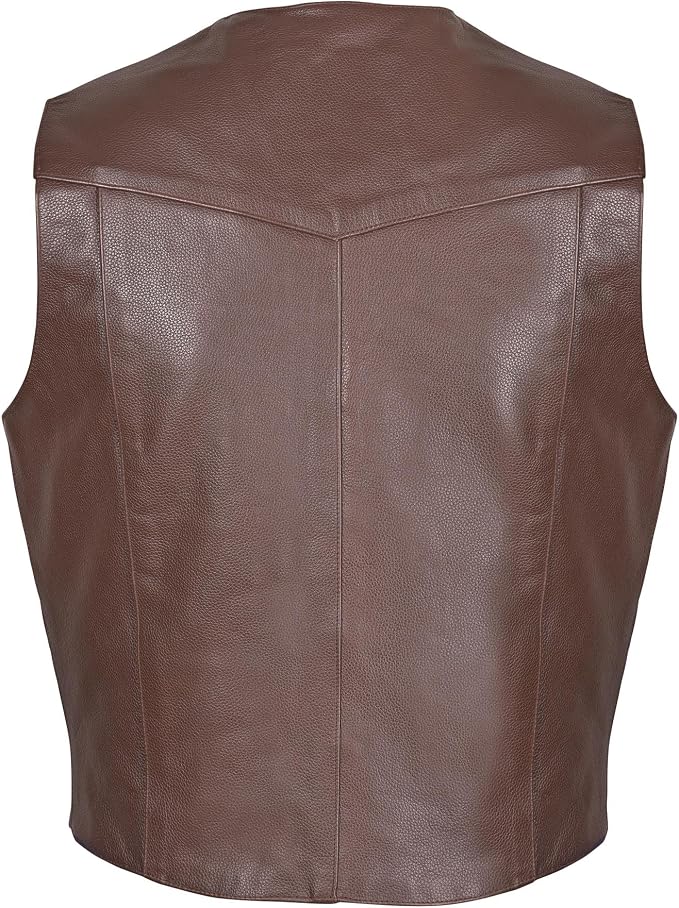 Rugged Elegance with the Men’s Brown Premium Leather Vest