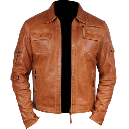 Authentic Men’s Café Racer Moto Leather Jacket