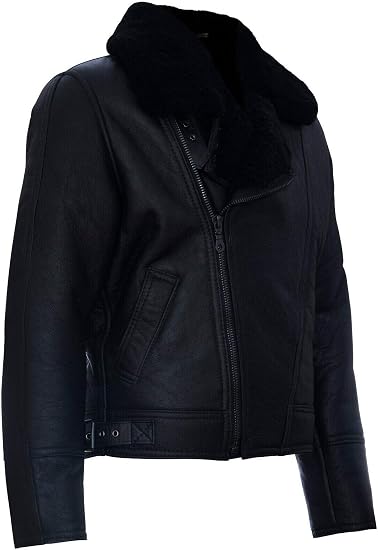 Classic Men’s Aviator Leather Shearling Jacket
