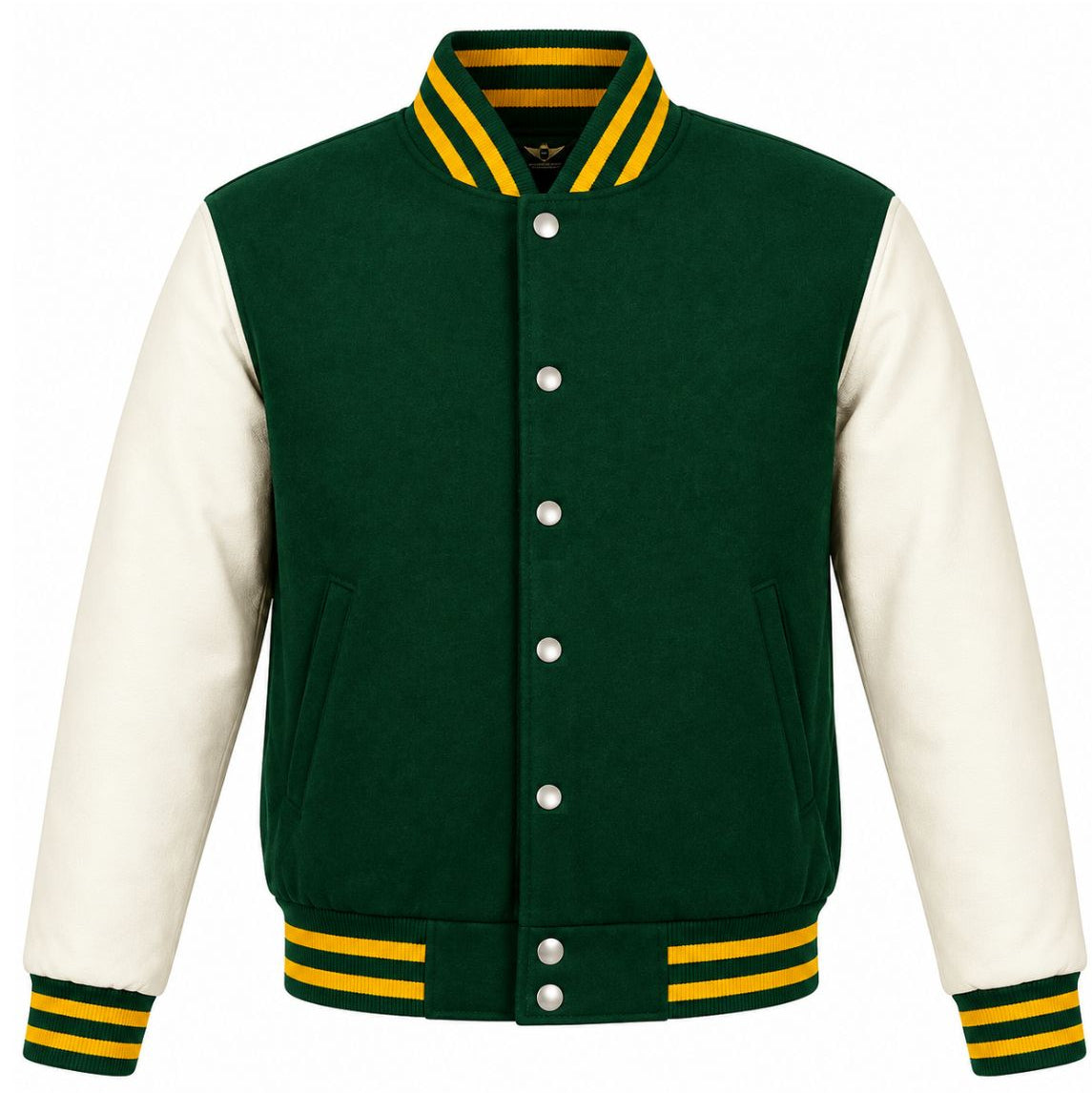  Shop Green Bay Packers Inspired Green & Cream Varsity Jacket