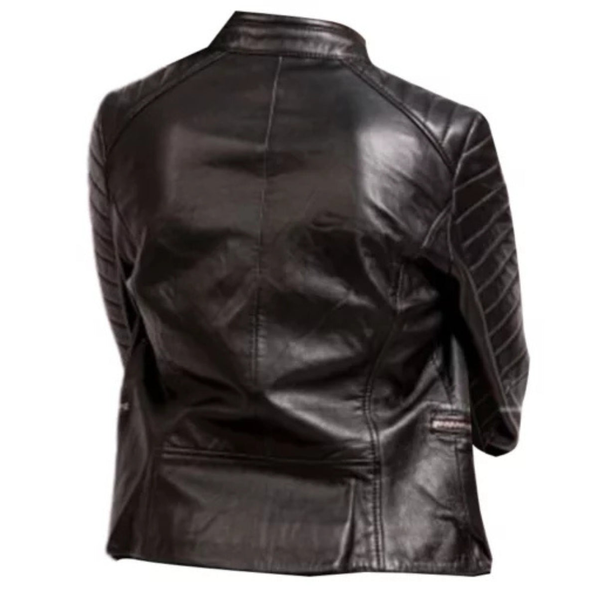 Women Bara black motorcycle jacket with sleek biker style and modern comfortable fit