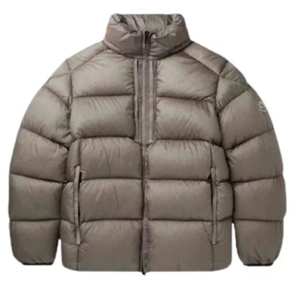 Men’s Grey Puffer Jacket offering sleek style, lightweight warmth, and modern winter comfort.